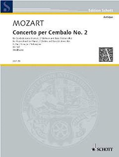 Concerto II G-Dur: nach Klaviersonaten von Johann Christian Bach. KV 107. Cembalo (Klavier), 2 Violinen und Bass (Violoncello). Partitur und Stimmen.: ... bass (cello). Partition et parties. (Antiqua)