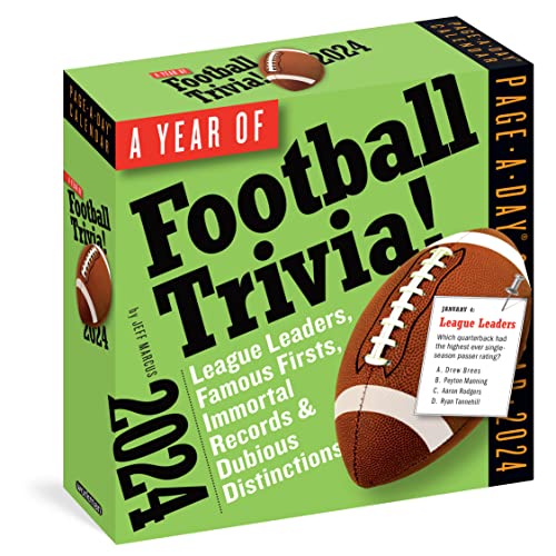 A Year of Football Trivia! Page-A-Day Calendar 2024: League Leaders, Famous Firsts, Immortal Records & Dubious Distinctions von Workman Publishing