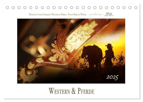 Western und Pferde (Tischkalender 2025 DIN A5 quer), CALVENDO Monatskalender von CALVENDO