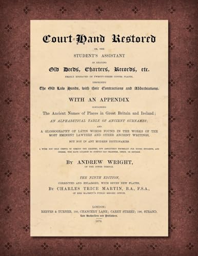 Court-Hand Restored [1879] von The Lawbook Exchange, Ltd.