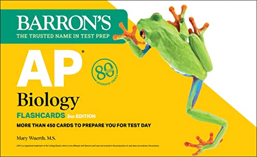 AP Biology Flashcards, Second Edition: Up-to-Date Review + Sorting Ring for Custom Study (Barron's AP Prep)