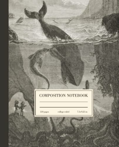 Composition Notebook College Ruled: Whale Narwhal Vintage Scientific Illustration | Deep Sea Fantasy Aesthetic Journal For School, College, Office, Work | Wide Lined von Independently published