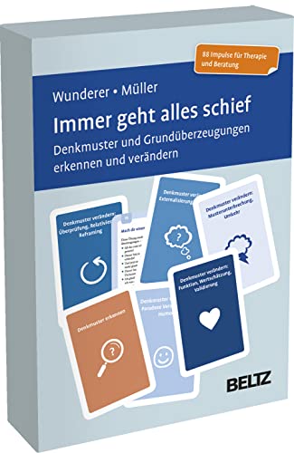 Immer geht alles schief: Denkmuster und Grundüberzeugungen erkennen und verändern. Kartenset mit 88 Impulsen und Übungen in stabiler Box. Kartenformat ... 20-seitigem Booklet (Beltz Therapiekarten)