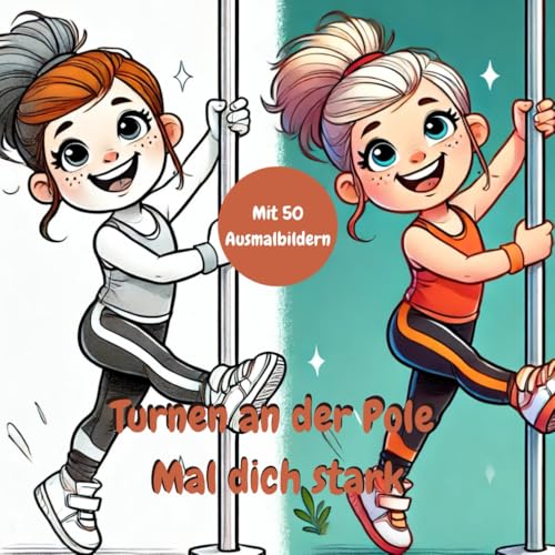 Turnen an der Pole – Mal dich stark: Ein Ausmalbuch rund ums Turnen, Klettern und Tanzen an der Pole. Kreativer Ausmalspaß mit Kraft, Mut und Freude. von Independently published
