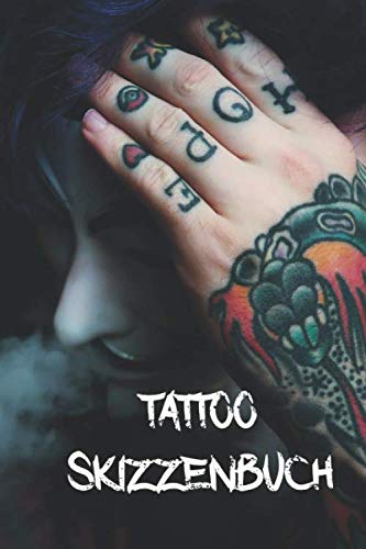 Tattoo Skizzenbuch: A5 Tattoo Skizzenbuch Journal mit über 110 vorgedruckten Seiten für Tattoo-Ideen und Kreationen. | Skizzieren, Zeichnen und ... | Tätowierungskunst-Notizbuch