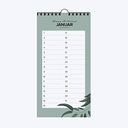 Geburtstagskalender: Ein Wandschmuck für Designliebhaber:Ein dekorativer Geburstagskalender, ohne Jahreszahl von NOVA MD