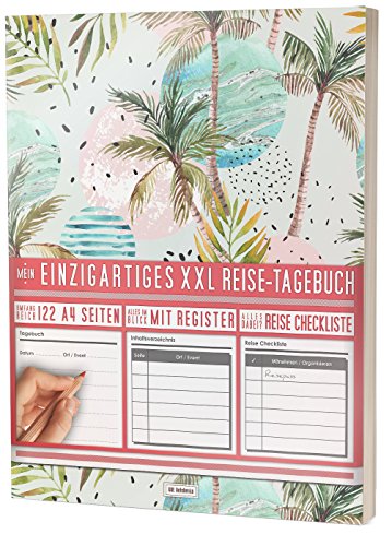 Mein Einzigartiges XXL Reisetagebuch: 122 Seiten, Register, Kontakte / Neue Auflage mit Reise Checkliste / PR401 „Sommerurlaub“ / DIN A4 Soft Cover von #GoodMemos