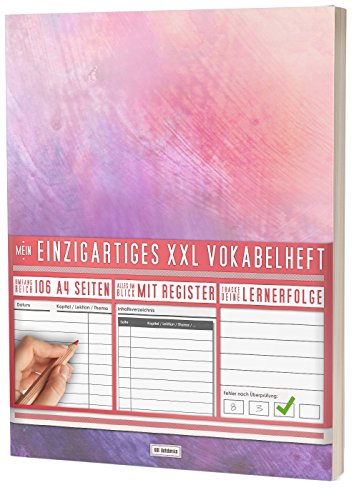 Mein Einzigartiges XXL Vokabelheft: 100+ Seiten, 2 Spalten, Register / Lernerfolge auf jeder Seite zum Abhaken / PR101 "Lila Textur" / DIN A4 Softcover von #GoodMemos