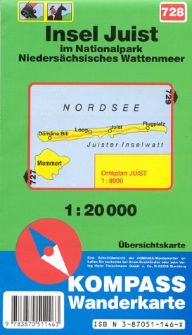 Insel Juist: 1:20000 (KOMPASS Wanderkarte)