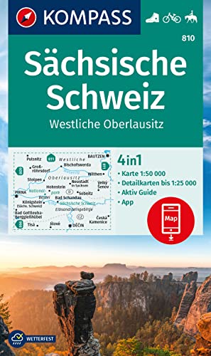 KOMPASS Wanderkarte 810 Sächsische Schweiz, Westliche Oberlausitz 1:50.000: 4in1 Wanderkarte, mit Aktiv Guide und Detailkarten inklusive Karte zur ... Fahrradfahren. Skitouren. Langlaufen. KOMPASS Wanderkarte 810 Sächsische Schweiz, Westliche Oberlausitz 1:50.000: 4in1 Wanderkarte, mit Aktiv Guide und Detailkarten inklusive Karte zur ... Fahrradfahren. Skitouren. Langlaufen.