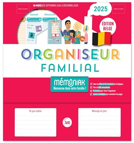 Organiseur familial Mémoniak 2025 spécial Belgique von 365 PARIS