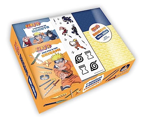 Origami Naruto - 100% ninja !: Avec 1 poster, des stickers, 30 grandes feuilles origami, 30 petites feuilles origami, 1 livre documentaire et 1 livre de pas-à-pas von FLEURUS