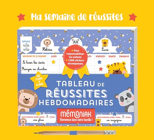 Tableau de réussites hebdomadaires Mémoniak, max 3 enfants, perpétuel Tableau de réussites hebdomadaires Mémoniak, max 3 enfants, perpétuel von 365 PARIS