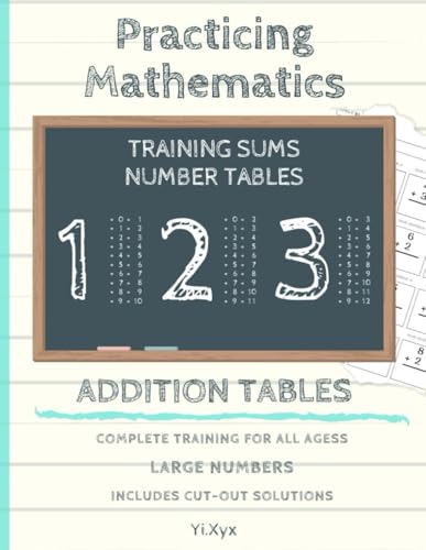 PRACTICING MATHEMATICS - TRAINING THE SUMS - TABLE OF NUMBERS 1 - 2 - 3 - INCLUDES CUT-OUT SOLUTIONS: LARGE NUMBERS - COMPLETE TRAINING FOR ALL AGES von Independently published