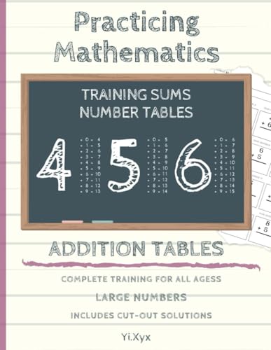 PRACTICING MATHEMATICS - TRAINING THE SUMS - TABLE OF NUMBERS 4 - 5 - 6 - INCLUDES CUT-OUT SOLUTIONS: LARGE NUMBERS - COMPLETE TRAINING FOR ALL AGES von Independently published