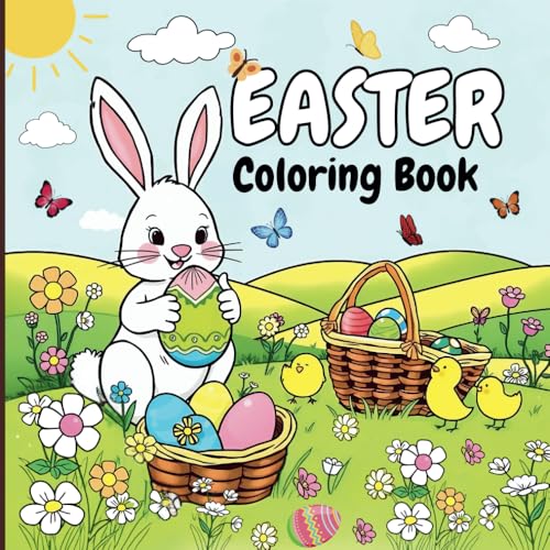 Easter Coloring Book for Adults and Kids: Over 42 Beautiful Pages with Cute Bunnies, Lovely Flowers, and Egg Decorations for Stress Relief & Relaxation von Independently published