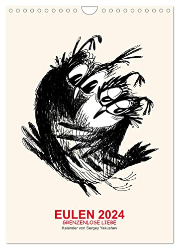 EULEN 2024 GRENZENLOSE LIEBE (Wandkalender 2024 DIN A4 hoch), CALVENDO Monatskalender