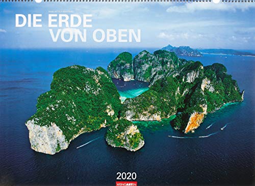 Die Erde von oben. Wandkalender 2020. Monatskalendarium. Spiralbindung. Format 68 x 49 cm