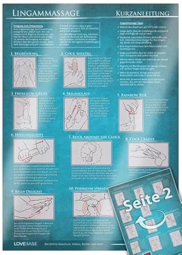 Lingam-Massage Kurzanleitung (2023) - 23 Penismassage-Techniken für die Tantramassage und mehr Genuss beim Sex - Praktische Schnellübersicht und ... für den Mann [DIN A4 - zweiseitig, laminiert]