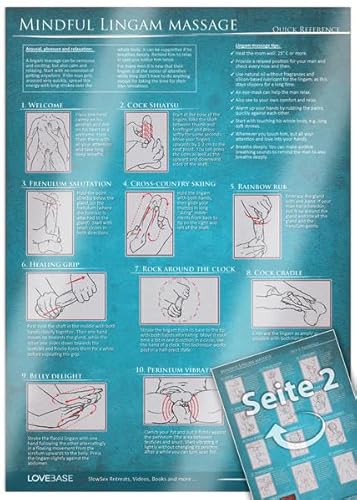 Mindful Lingam Massage Quick Reference (2023): [DIN A4 - 2 pages, laminated] erotic, tantric massage for couples