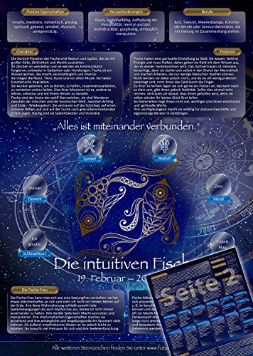 Sternzeichen Fische - Die Horoskop- und Charakter-Karte für Liebe, Partnerschaft, Beruf, Finanzen und Gesundheit: Die psychologische Astrologie von ... und Sternen [DIN A4 - zweiseitig, laminiert]