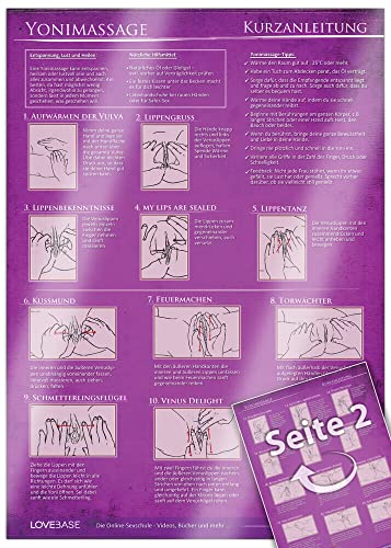 Yoni-Massage Kurzanleitung- 23 Massage-Techniken für die Tantramassage und mehr Genuss beim Sex - Praktische Schnellübersicht und Spickzettel -: Ideal ... für die Frau [DIN A4 - zweiseitig, laminiert]