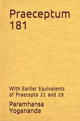 Praeceptum 181: With Earlier Equivalents of Praecepta 21 and 29 von Createspace Independent Publishing Platform