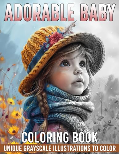 Adorable Baby Coloring Book: Cute Babies Coloring Pages With Sweet Moments Grayscale Illustrations For Teens, Adults Stress Relief And Relaxation von Independently published