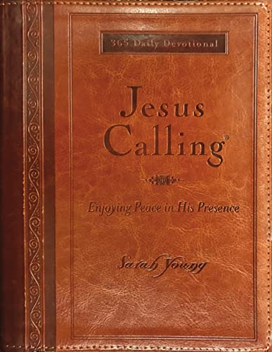 Jesus Calling, Large Text Brown Leathersoft, with Full Scriptures: Enjoying Peace in His Presence (A 365-Day Devotional) von Thomas Nelson