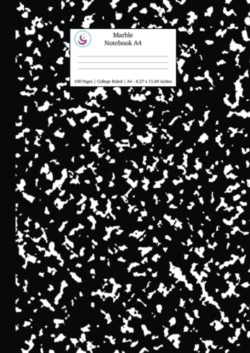 Marble Notebook A4: Black Marble College Ruled Journal (School Supplies, Band 1) von Young Dreamers Press