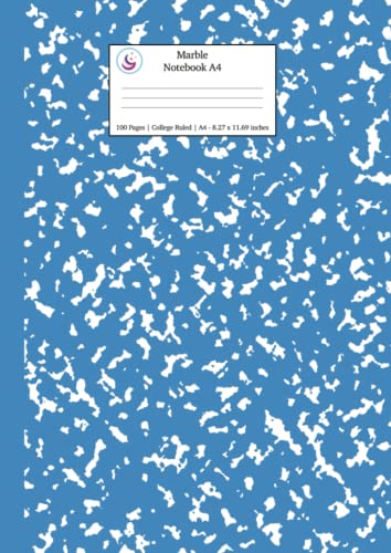 Marble Notebook A4: Blue Marble College Ruled Journal (School Supplies, Band 2)