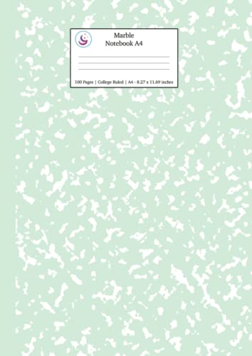 Marble Notebook A4: Mint Green College Ruled Journal (Pastel Stationery Notebooks A4, Band 3) von Young Dreamers Press