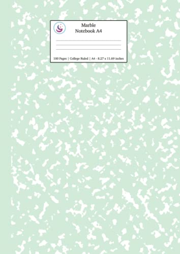 Marble Notebook A4: Mint Green College Ruled Journal (Pastel Stationery Notebooks A4, Band 3)