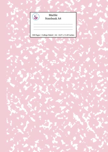 Marble Notebook A4: Pastel Pink College Ruled Journal (Pastel Stationery Notebooks A4)