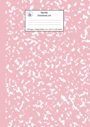 Marble Notebook A4: Pink Marble College Ruled Journal (School Exercise Books A4) von Young Dreamers Press