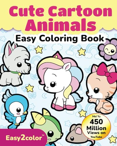 Cute Cartoon Animals Easy Coloring Book Cute Cartoon Animals Easy Coloring Book