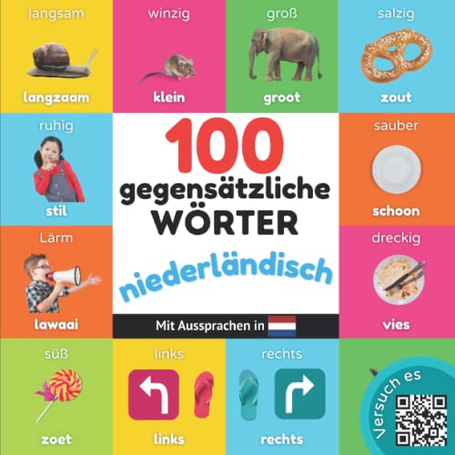 100 Gegensätze auf niederländisch: Zweisprachiges Bilderbuch für Kinder: deutsch / niederländisch mit Aussprachen von YukiBooks