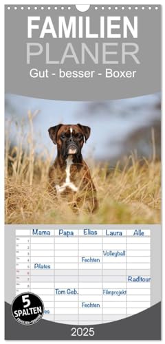 Familienplaner 2025 - Gut - besser - Boxer mit 5 Spalten (Wandkalender, 21 cm x 45 cm), CALVENDO