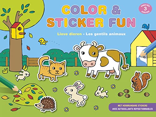 Color & Sticker Fun - Lieve dieren (vanaf 3 jaar) / Color & Sticker Fun - Les gentils animaux (dès 3 ans): Lieve dieren - Met herbruikbare stickers von CHANTECLER