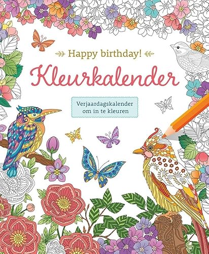 Happy birthday! Kleurkalender: Verjaardagskalender om in te kleuren