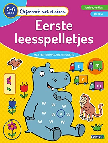 Oefenboek met stickers - Eerste leesspelletjes (5-6 j.): 5-6 jaar - 3de kleuterklas - groep 2 (Oefenboek met stickers, 0)