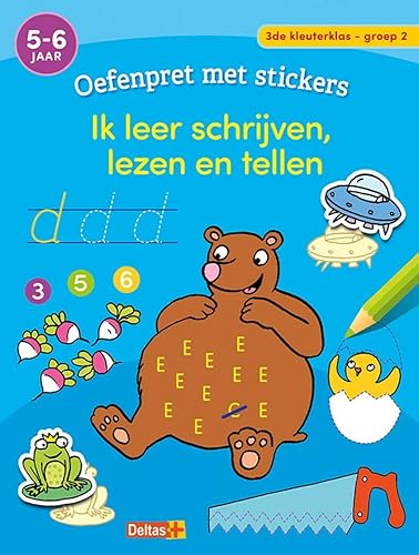 Oefenpret met stickers - Ik leer schrijven, lezen en tellen (5-6 j.) von Zuidnederlandse Uitgeverij (ZNU)