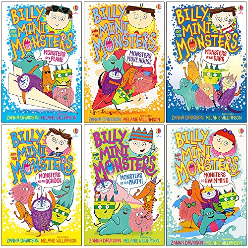 Billy and the Mini Monsters Series Books 1 - 6 Collection Set by Zanna Davidson (Monsters go Swimming, Party, School, In The Dark, Move House & On A Plane)
