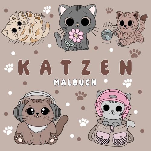 Katzen: Kreatives Malbuch mit 40 Einfachen und Großen Designs zur Entspannung und zum Stressabbau, für Erwachsene, Jugendliche und Kinder