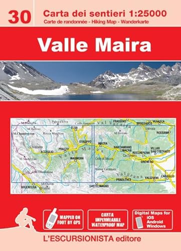 Valle Maira carta dei sentieri 1:25.000. Ediz. italiana, inglese, francese e tedesca von L'Escursionista