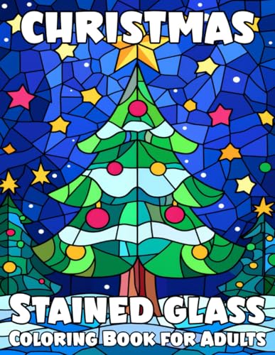 Christmas Stained Glass Coloring Book for Adults: 50 Beautiful Designs for Relaxation and Stress Relief for Teens and All Ages von Independently published