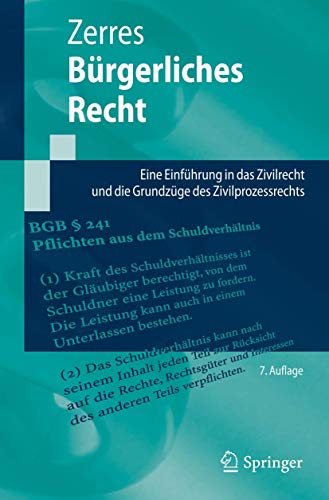 Bürgerliches Recht: Eine Einführung in das Zivilrecht und die Grundzüge des Zivilprozessrechts (Springer-Lehrbuch)
