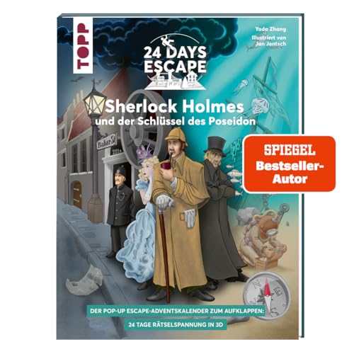 24 DAYS ESCAPE 3D Pop-Up-Adventskalender– Sherlock Holmes und der Schlüssel des Poseidon: Rätseln durch den Advent im Pop-Up-Buch! Mit Storyheft und verborgenen Geheimnissen