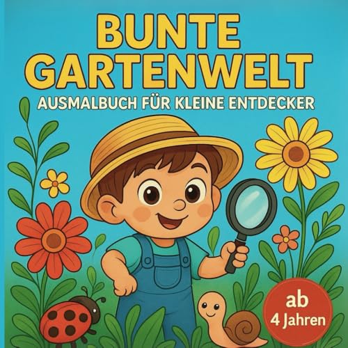 Bunte Gartenwelt Ausmalbuch für kleine Entdecker ab 4 Jahren mit 50 faszinierenden Ausmalbildern von Independently published