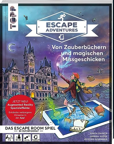 Escape Adventures AR – Augmented Reality. Von Zauberbüchern und magischen Missgeschicken: Das ultimative Escape-Room-Erlebnis mit spannenden Augmented-Reality-Rätseln für 1-4 Spieler. Schwierigkeitsgrad Mittel. 90 Minuten Spielzeit. Inkl. APP für Augmented Reality (iOS und Android) von Frech